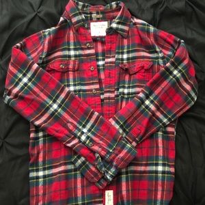 Abercrombie & Fitch red flannel shirt size Large